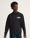 Vans Kids Bevel Flame Crew Black front on-model