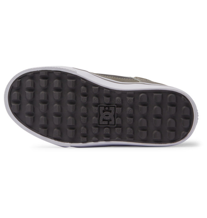 DC Boys' Youth Pure High-Top WNT Shoes in Grey/Grey/Green