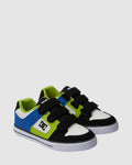 DC Boys' Youth Pure V Shoes - Black/Blue/Green