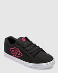 DC Girls' Youth Chelsea Shoes - Black/Pink Stencil