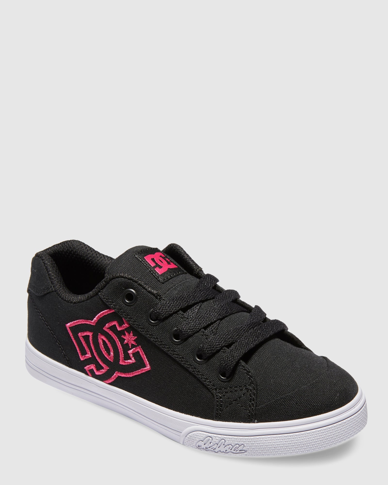 DC Girls' Youth Chelsea Shoes - Black/Pink Stencil