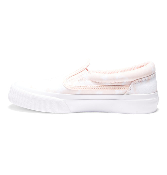 DC Girls' Youth Trase Slip-On Shoes in Pink/White