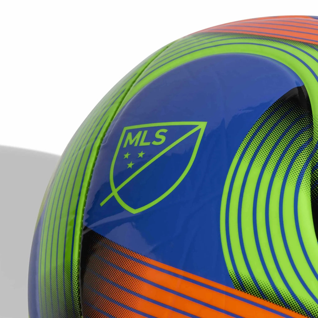 Adidas 2026 Major League Soccer Club Soccer Ball Hi-Res Blue - MLS crest detail