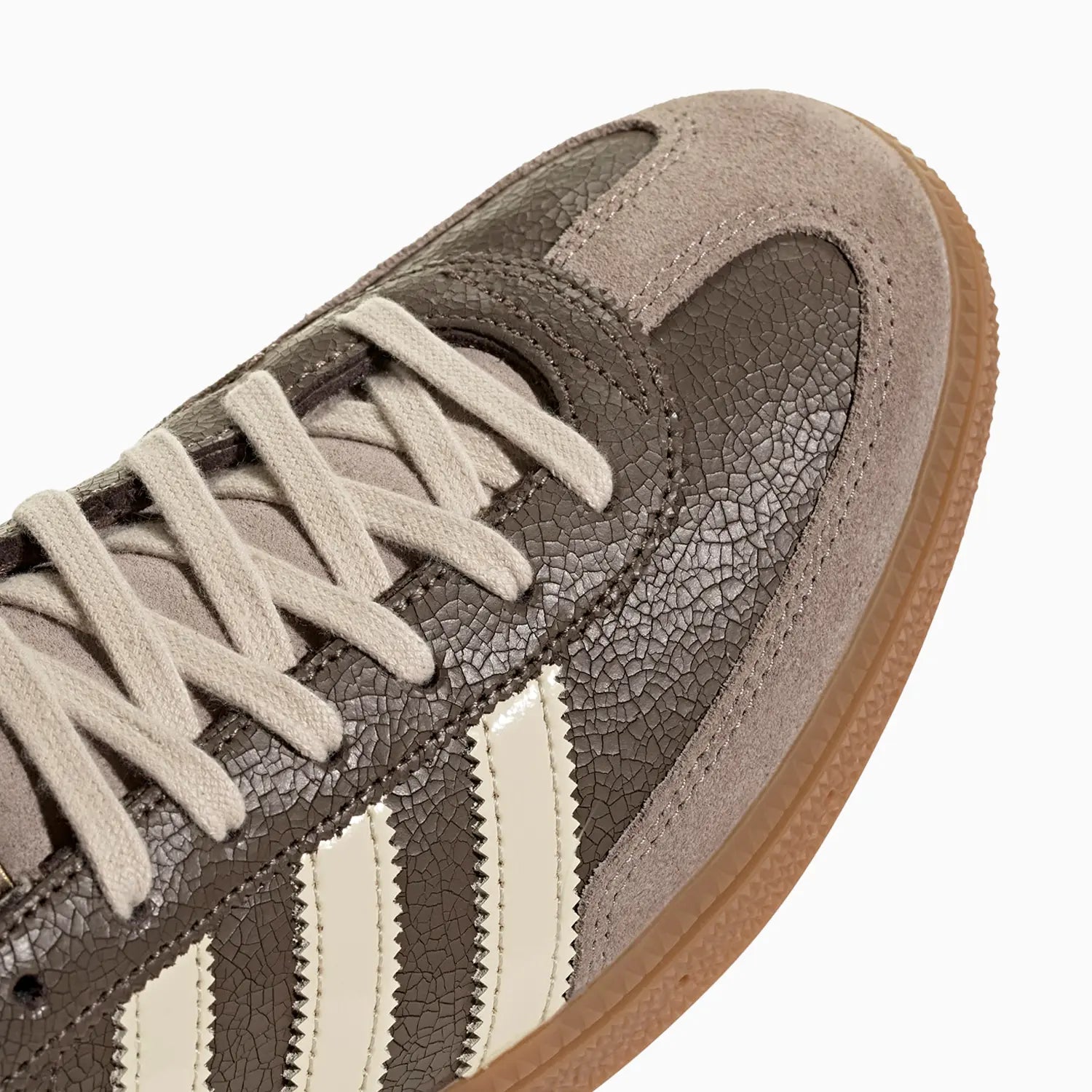 Adidas Men's Handball Spezial Shoes Earth Strata/Warm Vanilla/Gum - toe and 3-Stripes detail