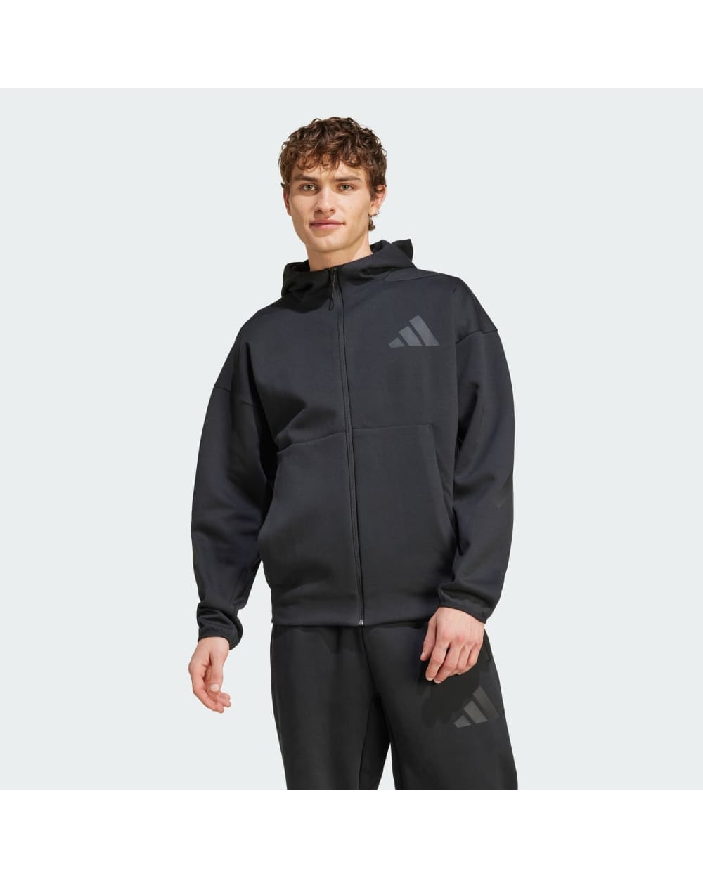 Adidas Men's Z.N.E. Full-Zip Hooded Track Jacket - Black, front