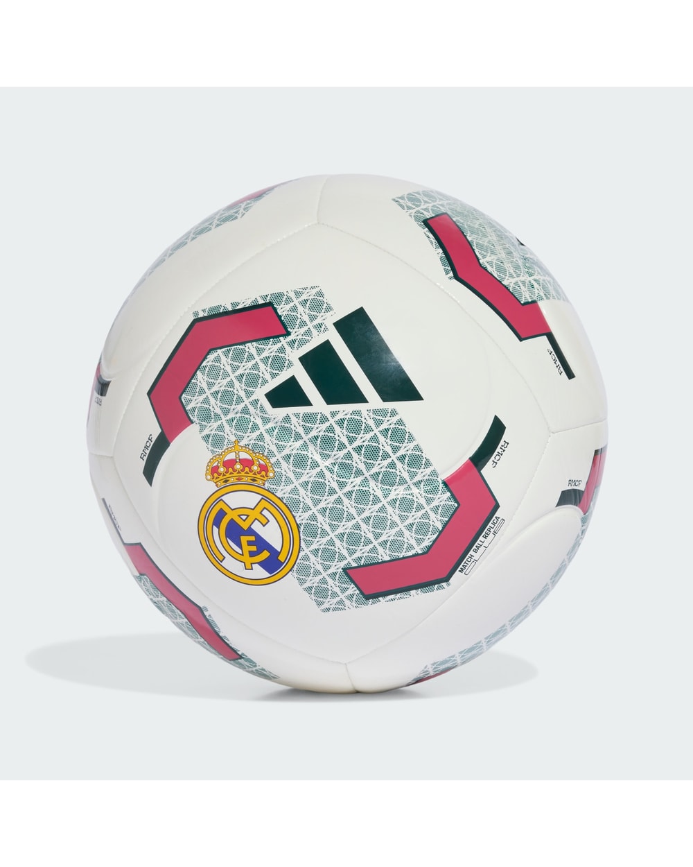 Adidas Real Madrid Home Club Soccer Ball White/Aurora Ivy - front