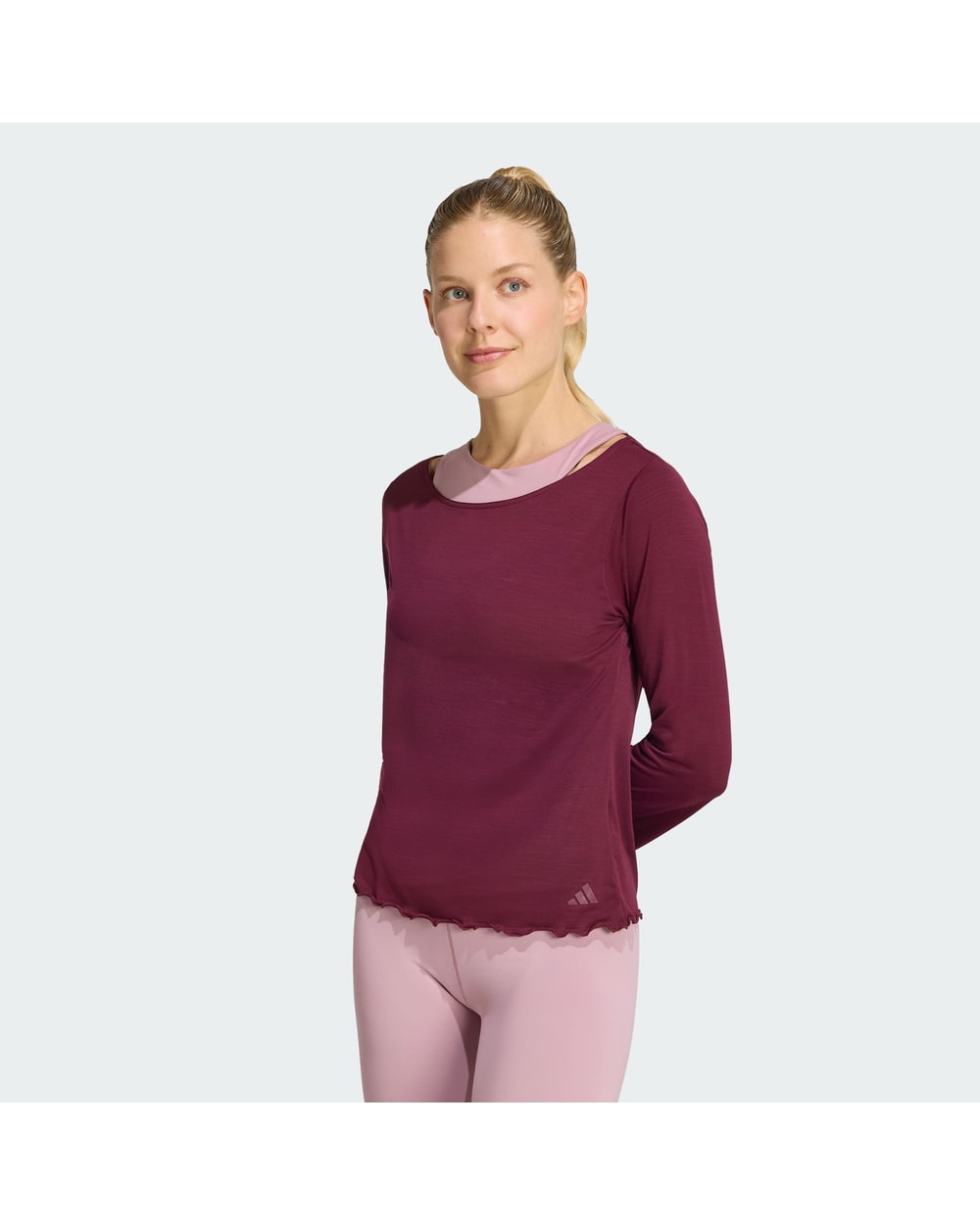 adidas Motion Long Sleeve T-Shirt Burgundy front
