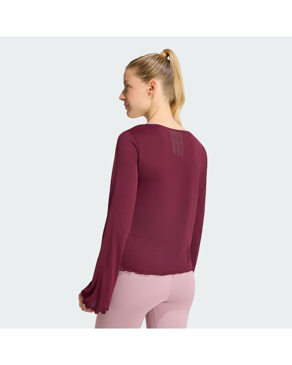 adidas Motion Long Sleeve T-Shirt Burgundy back