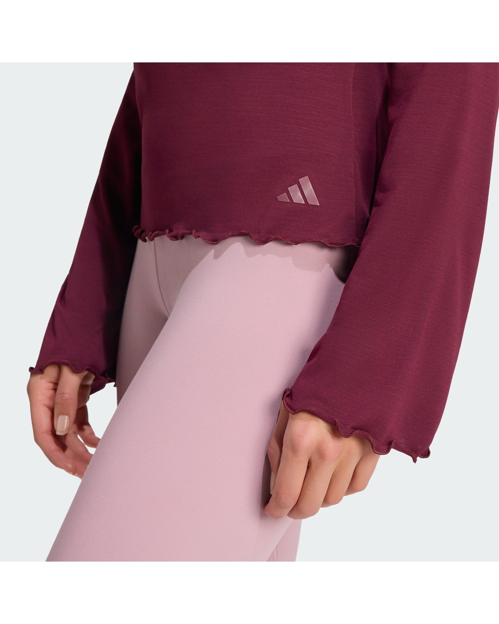 adidas Motion Long Sleeve T-Shirt Burgundy cuff detail