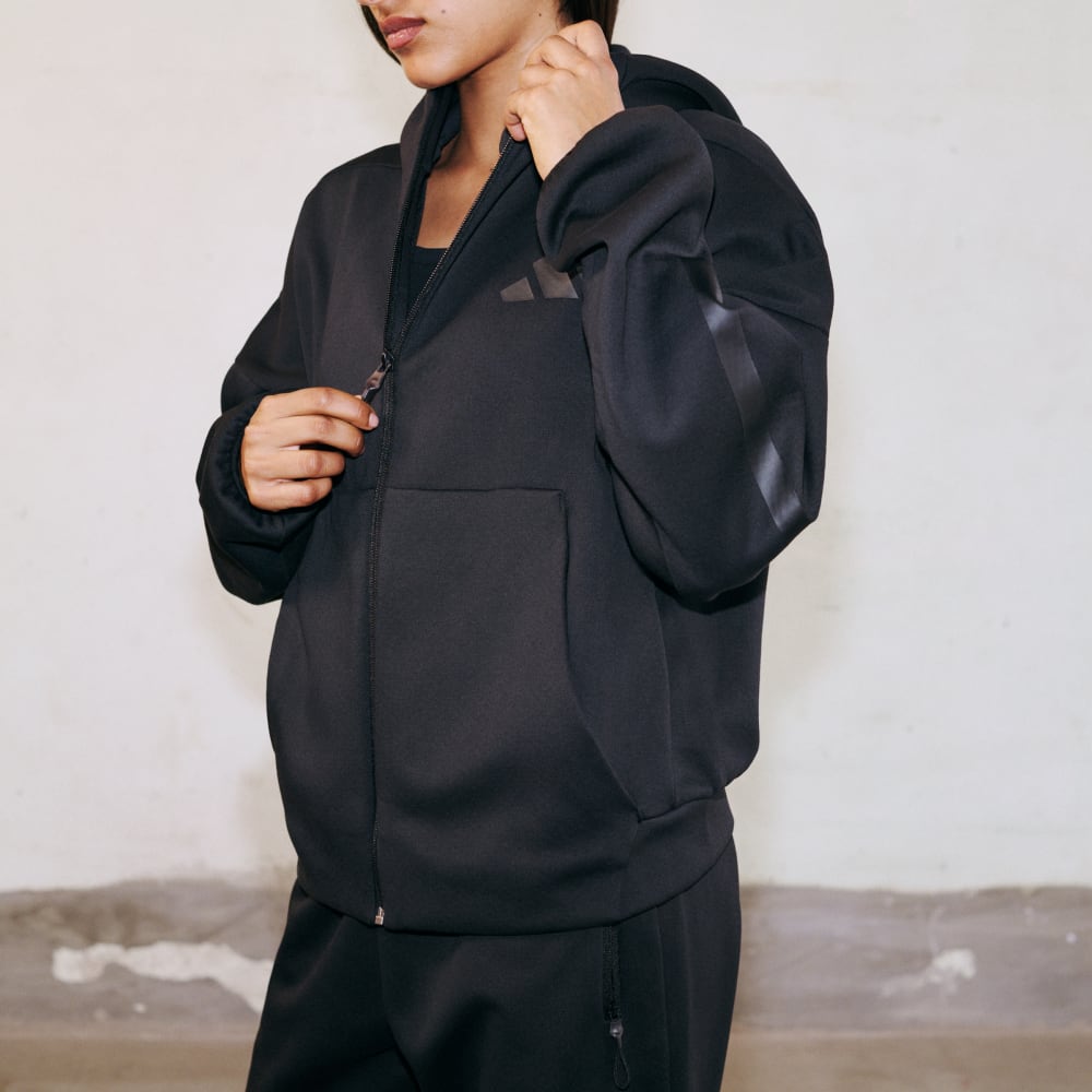 Adidas Women's Z.N.E. Full-Zip Hoodie - Black, detail