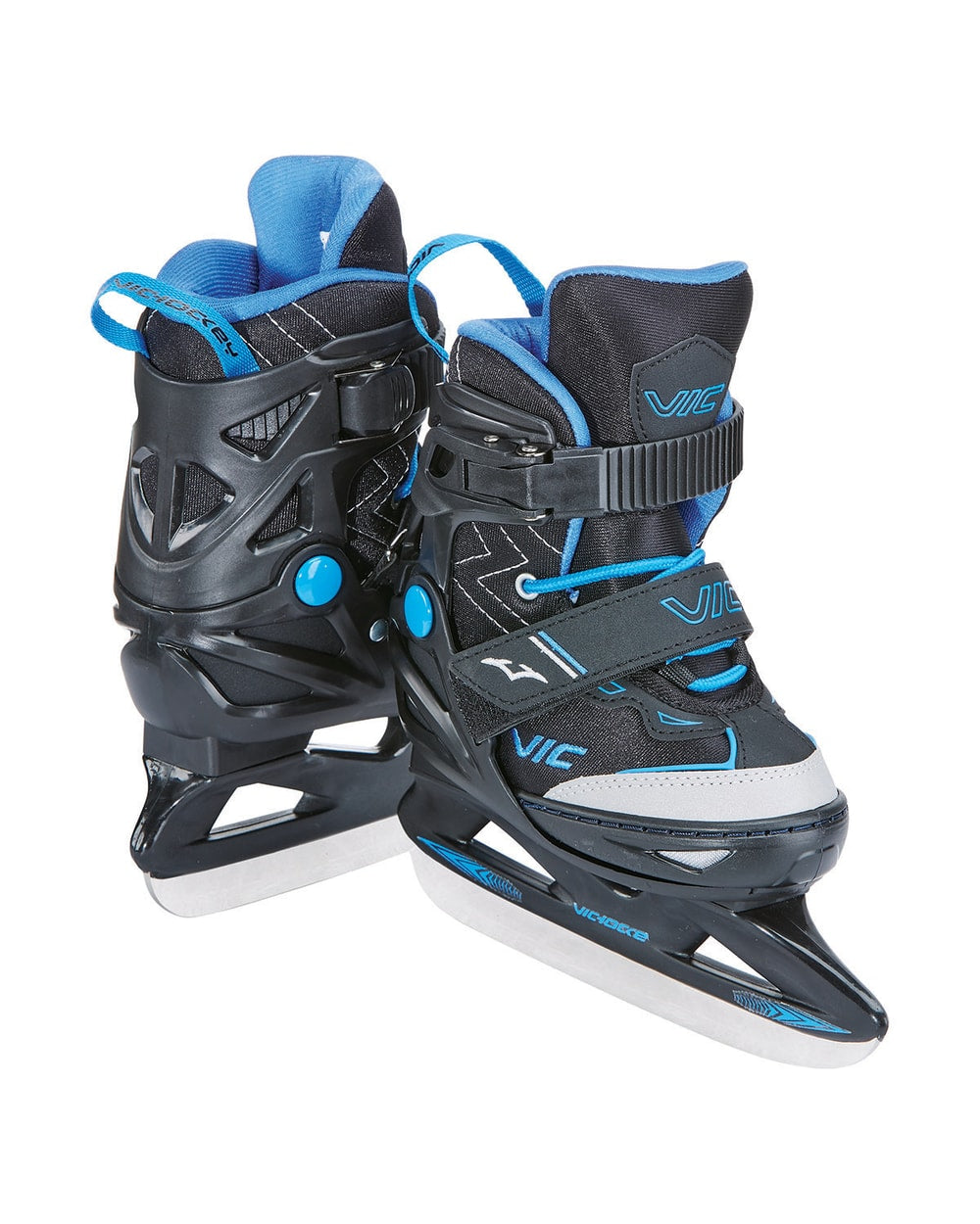 VIC youth boys' adjustable recreational skates in black and blue