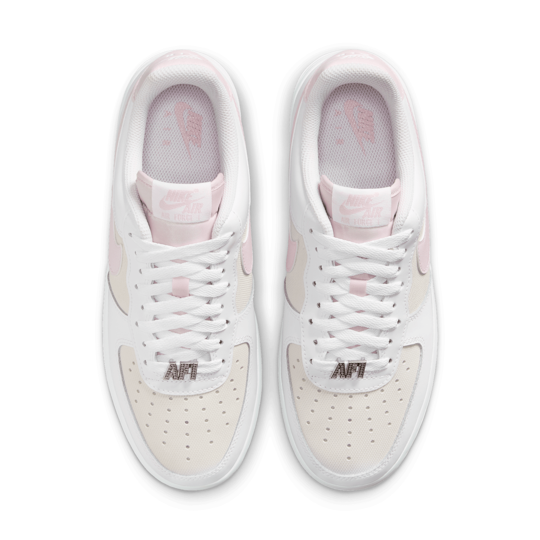 Nike Women's Air Force 1 '07 SE White/Bleached Lilac - top down pair