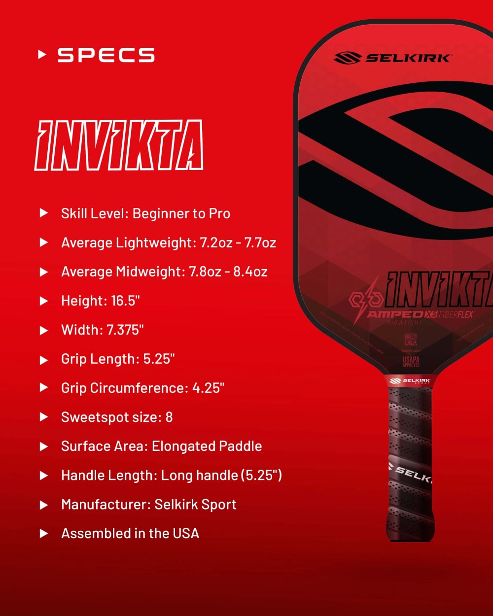 AMPED Invikta Pickleball Paddle