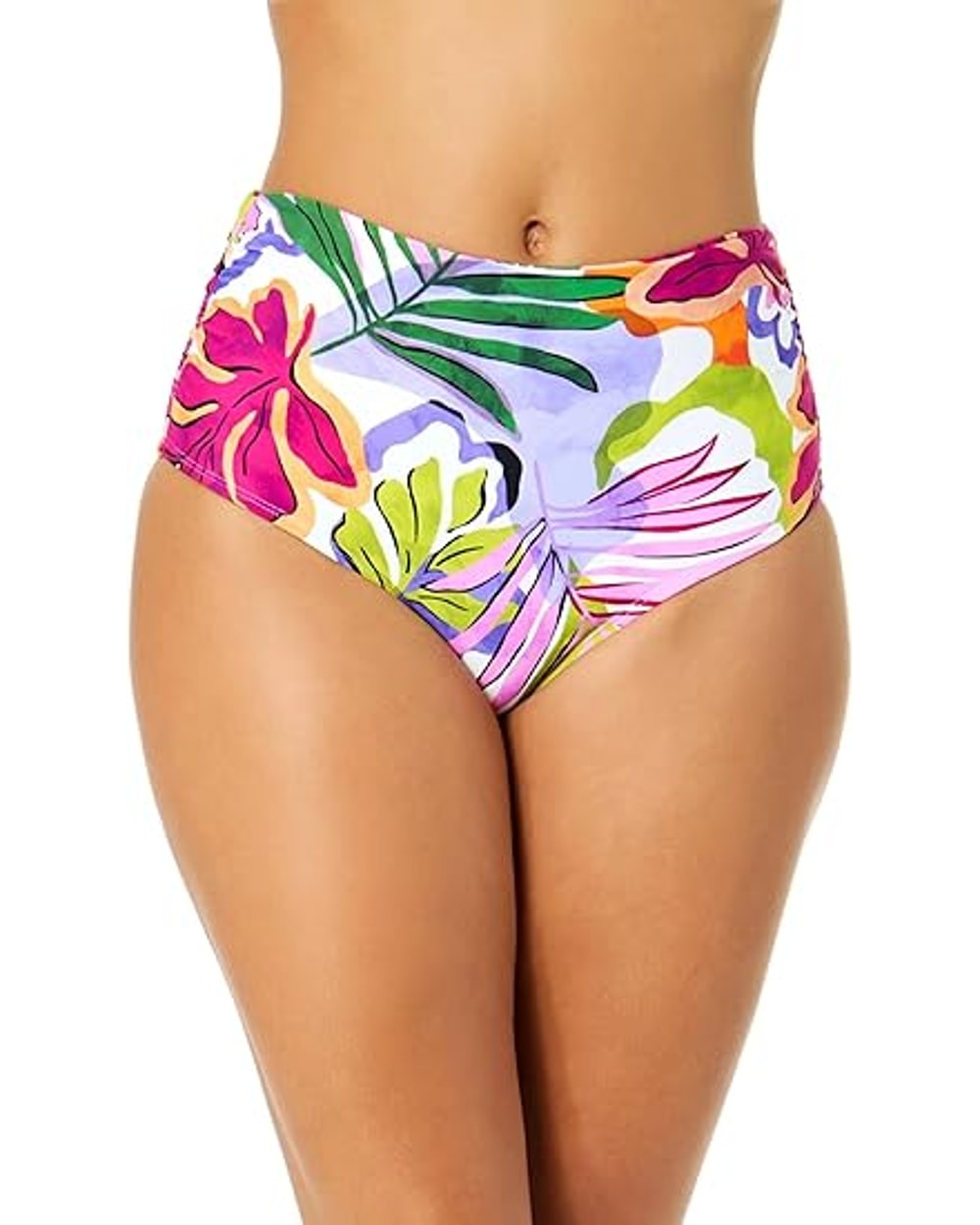 Anne Cole Women's Live In Colour Convertible High Waist Shirred Swim Bottom
