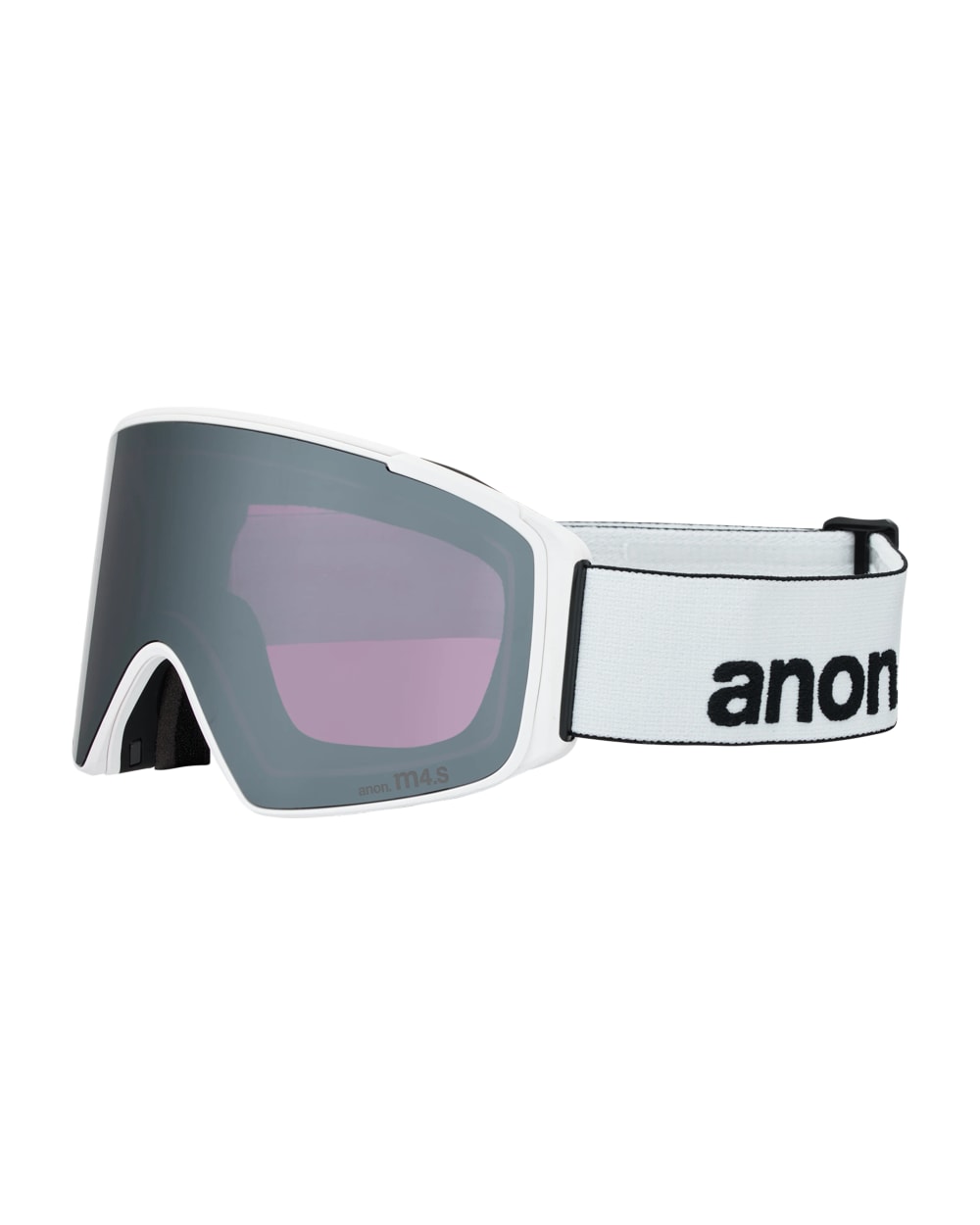 Anon M4S Goggles (Cylindrical) + Bonus Lens + MFI Face Mask - White/Sunny Onyx, right angled view