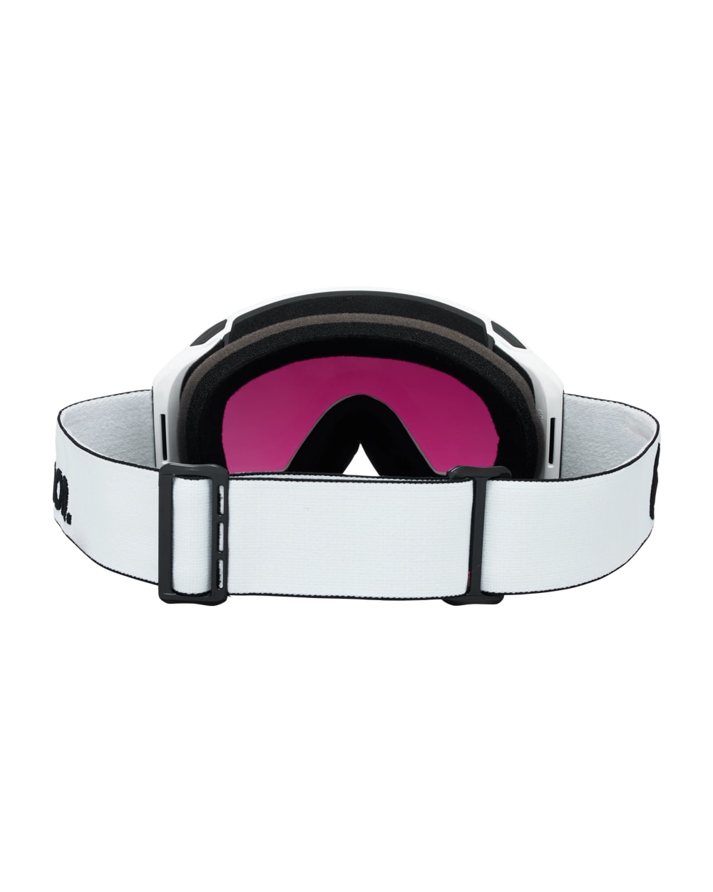 Anon M4S Goggles (Cylindrical) + Bonus Lens + MFI Face Mask - White/Sunny Onyx, strap and lens back view