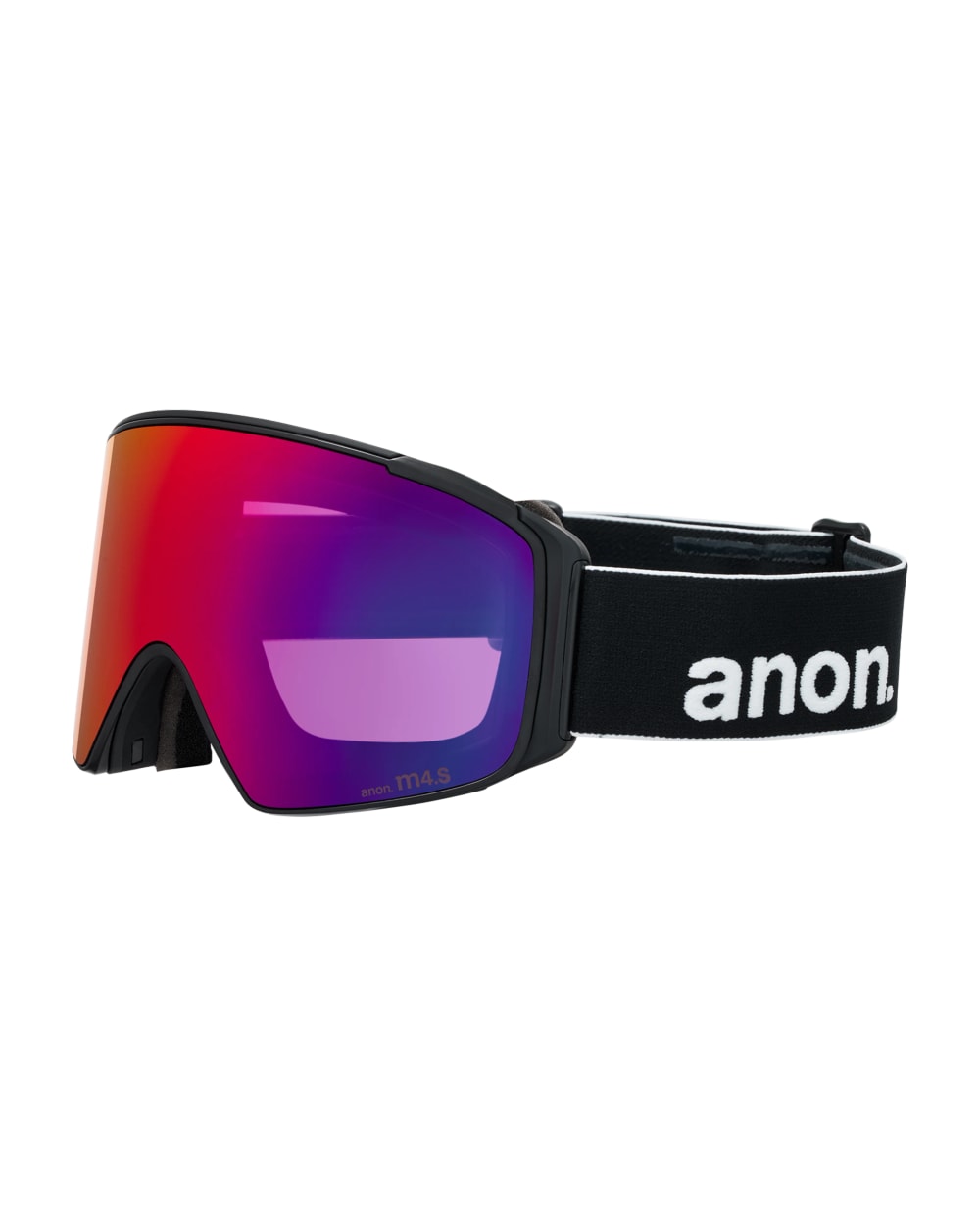 Anon M4S Goggles (Cylindrical) + Bonus Lens + MFI Face Mask - Black/Sunny Red, right angled view