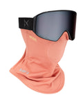 Anon MFI Midweight Neck Warmer - Terracotta, front angled view with goggles
