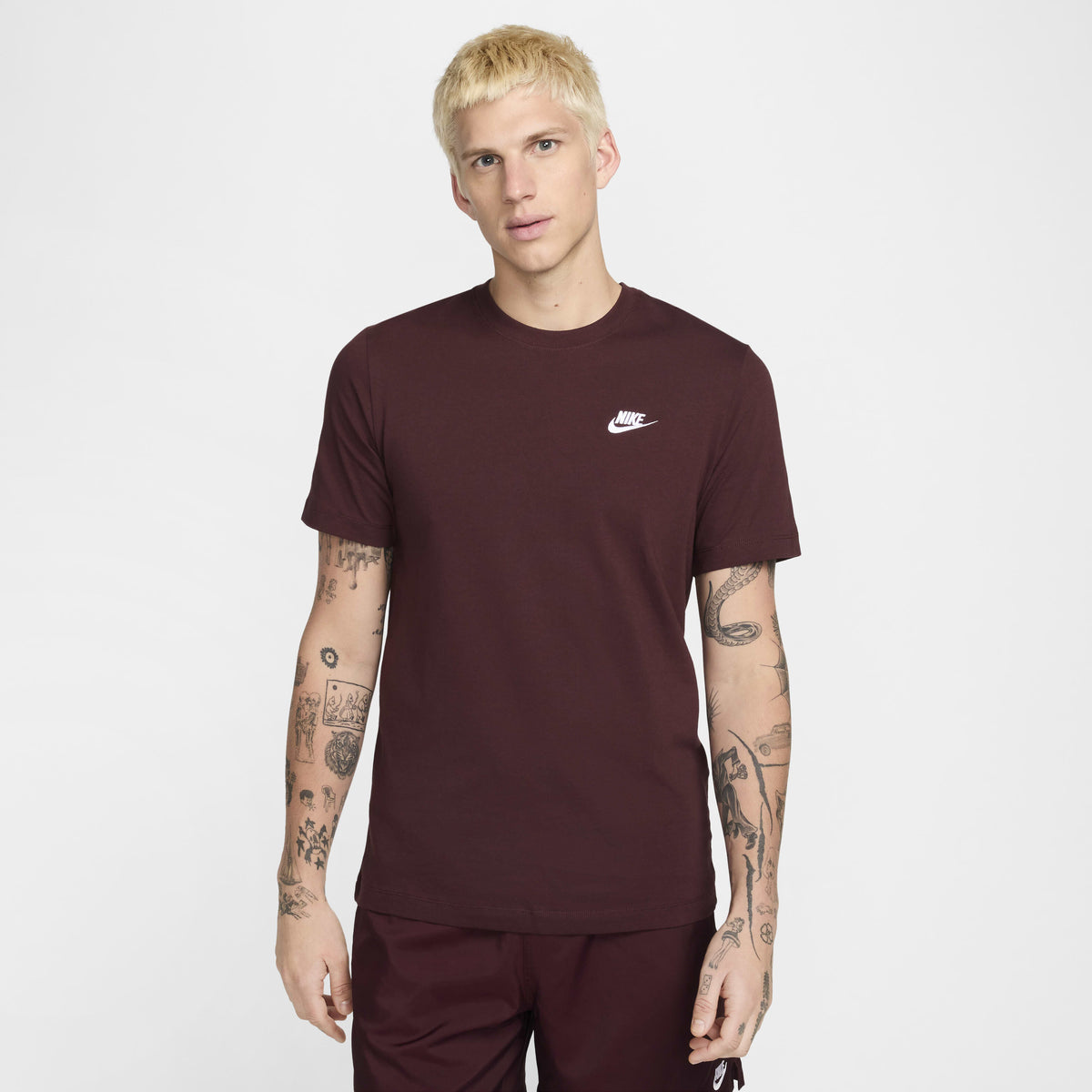 Nike Men's Sportswear Club T-Shirt (2026) - Burgundy Crush, back
