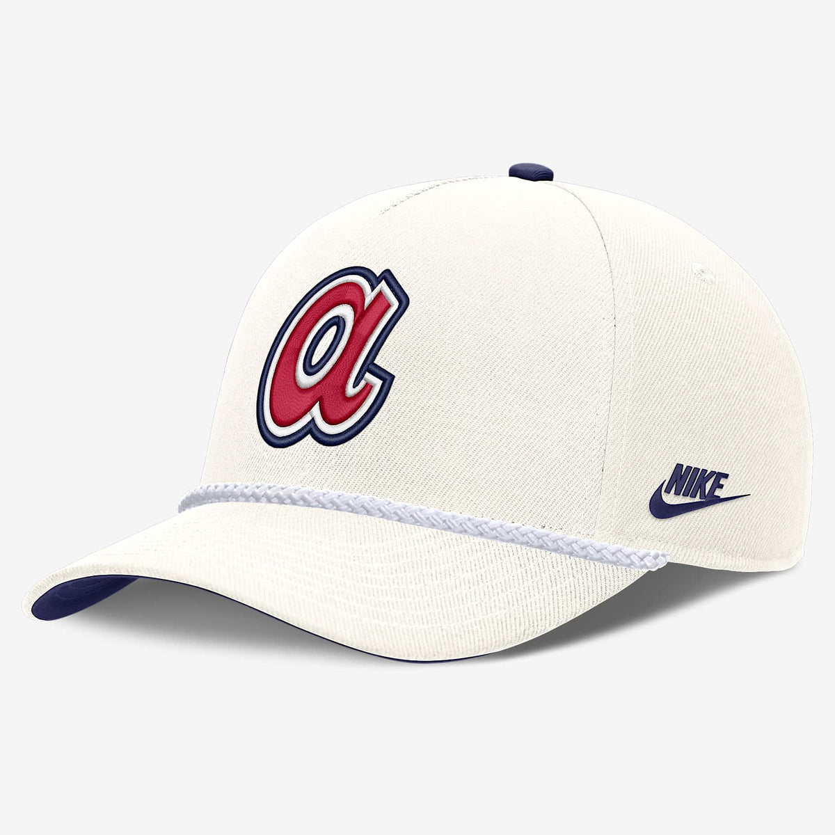 Nike Atlanta Braves Cooperstown Rise Adjustable Hat - Cream, front