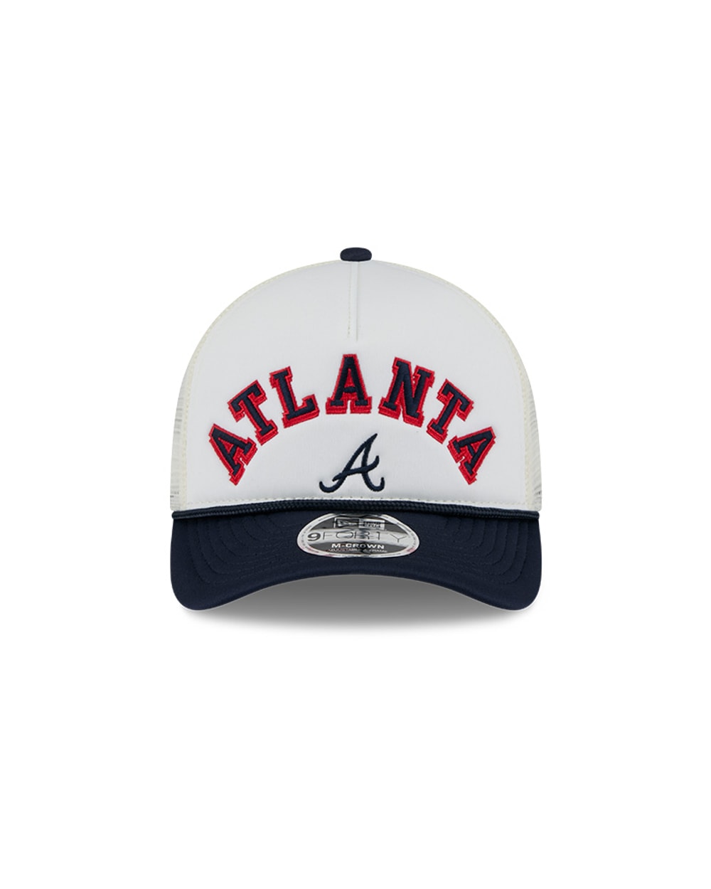 Atlanta Braves Chrome Arch 9FORTY M-Crown A-Frame Trucker Hat
