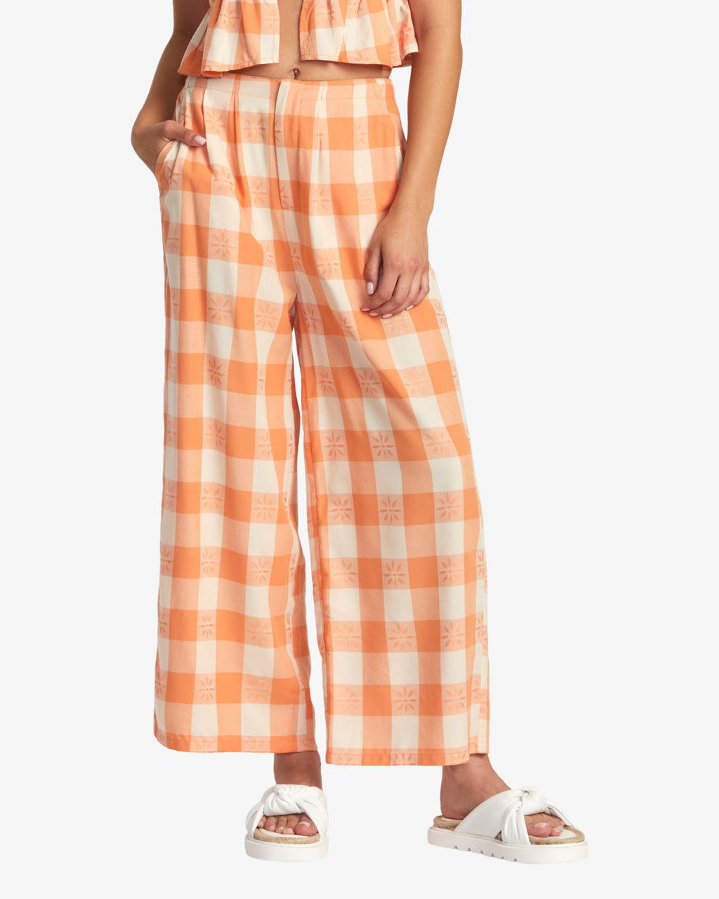 RVCA Women's Callum Wide Leg Pant - front on model
