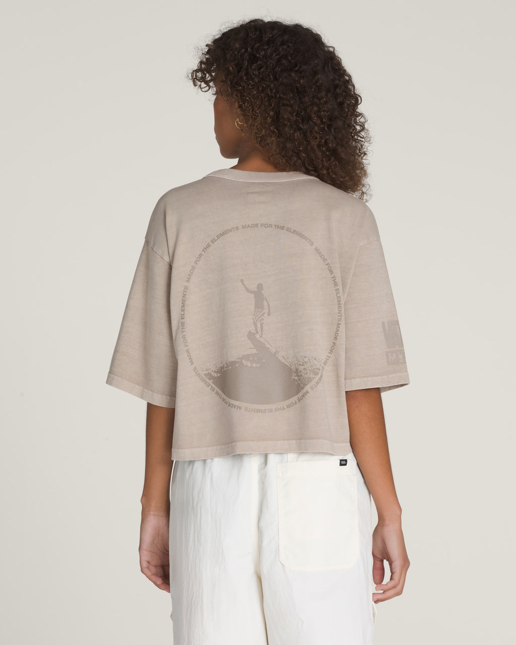 Vans Women's Big Cypress Cropped Tee - Warm Grey back