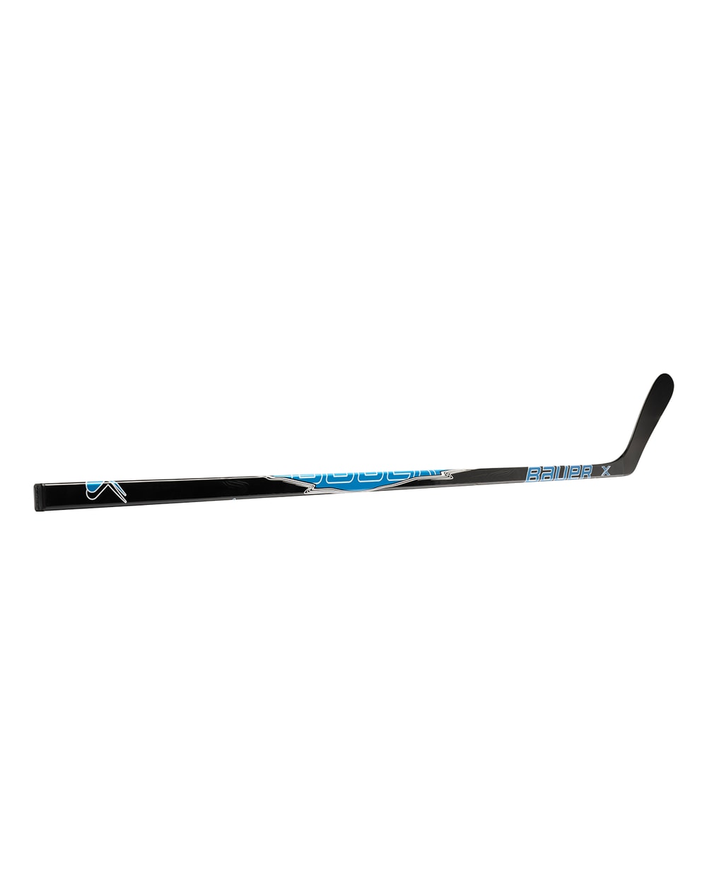 Bauer Intermediate X Series Grip Hockey Stick - 2025 - Black/Blue, shaft and blade angle view