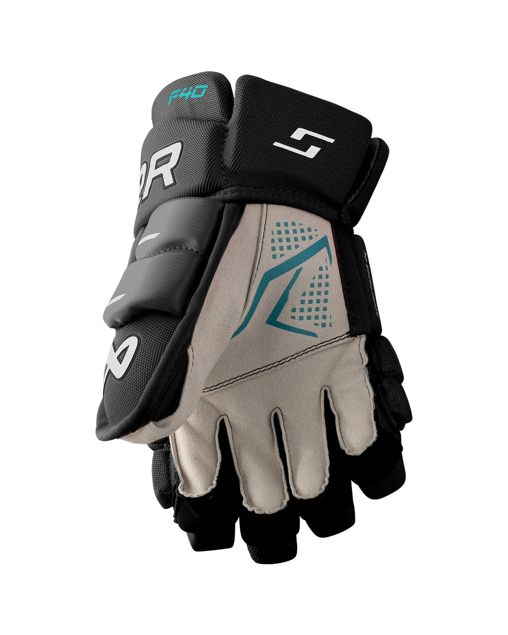 Bauer Junior Supreme F40 Hockey Glove Black/White - palm
