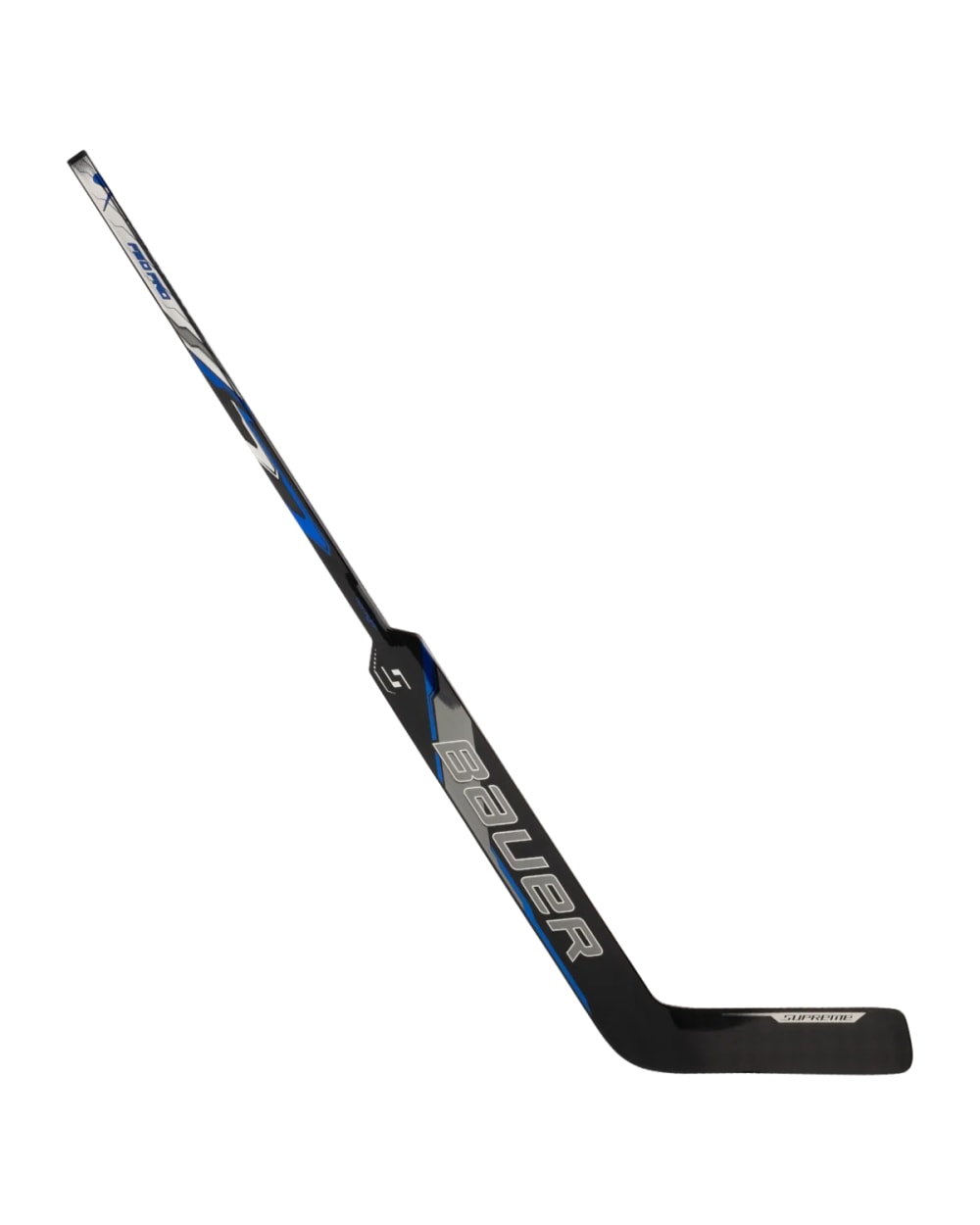 Bauer Senior Supreme F50 Pro Goalie Stick - Blue, front-angled view