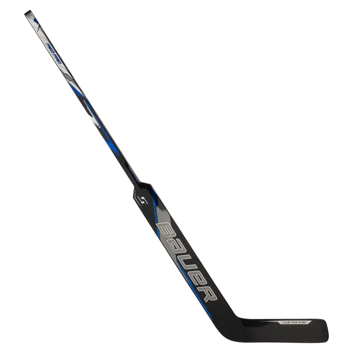 Bauer Senior Supreme F50 Pro Goalie Stick - Blue, front-angled view