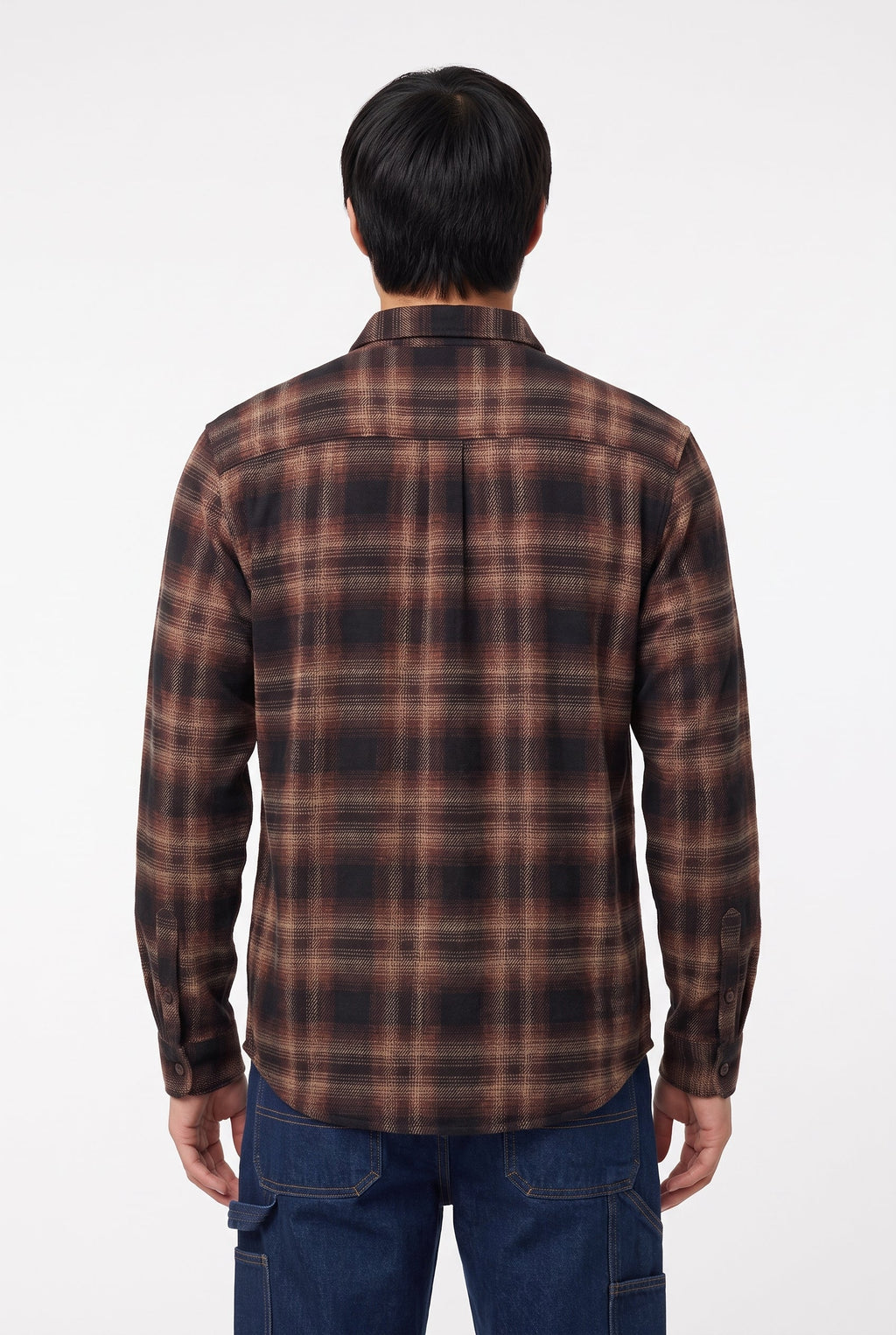 O'Neill Sutton Knit Flannel Long Sleeve Shirt - Chocolate back