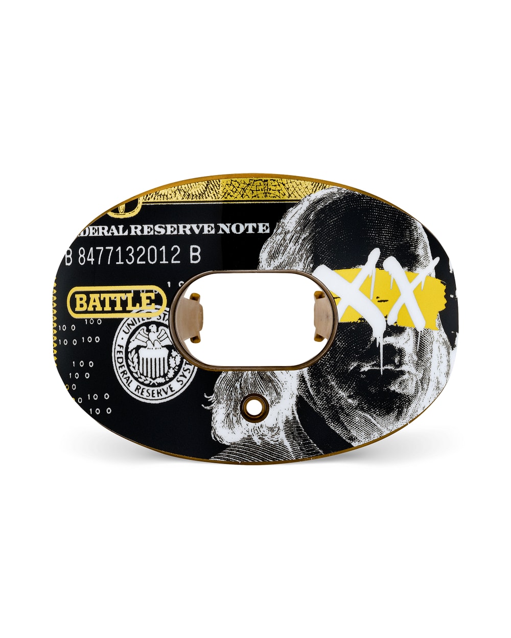 "Benjamin XX" Chrome Oxygen Football Mouthguard - BLACK/GOLD