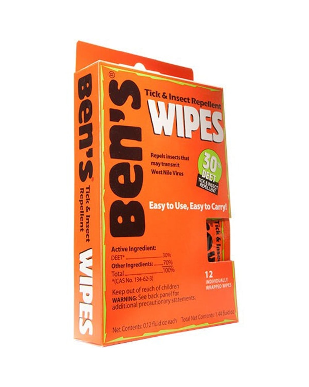 Ben's Wipes Deet, Tick and Insect Repellent