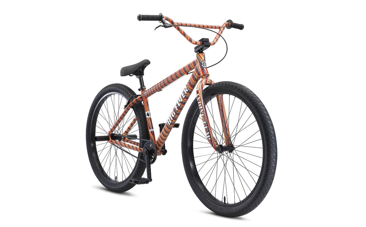 SE Big Flyer 29" BMX bike in Striped Fusion, front three-quarter with head badge