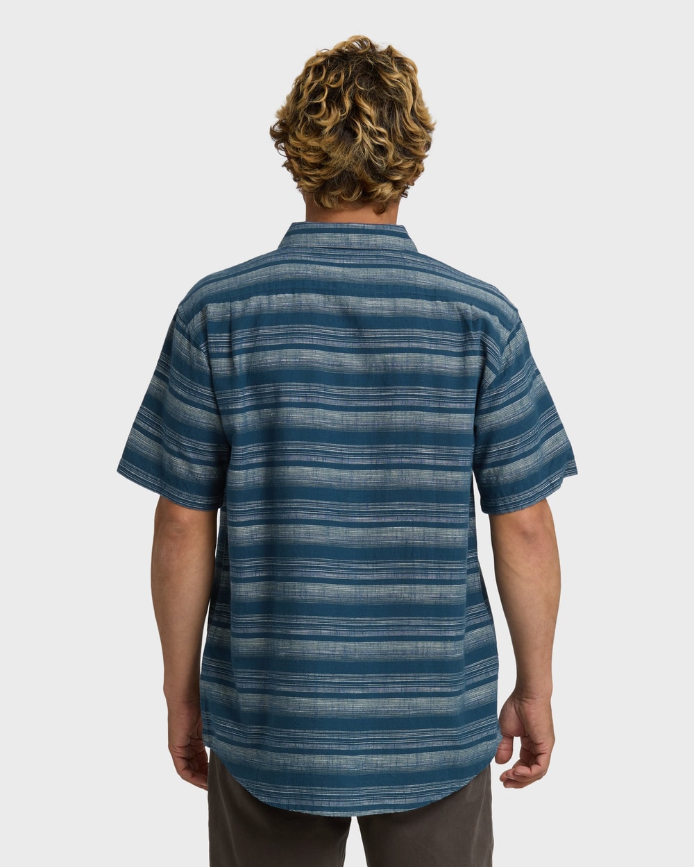 Billabong All Day Stripe Short Sleeve Shirt Dark Denim back