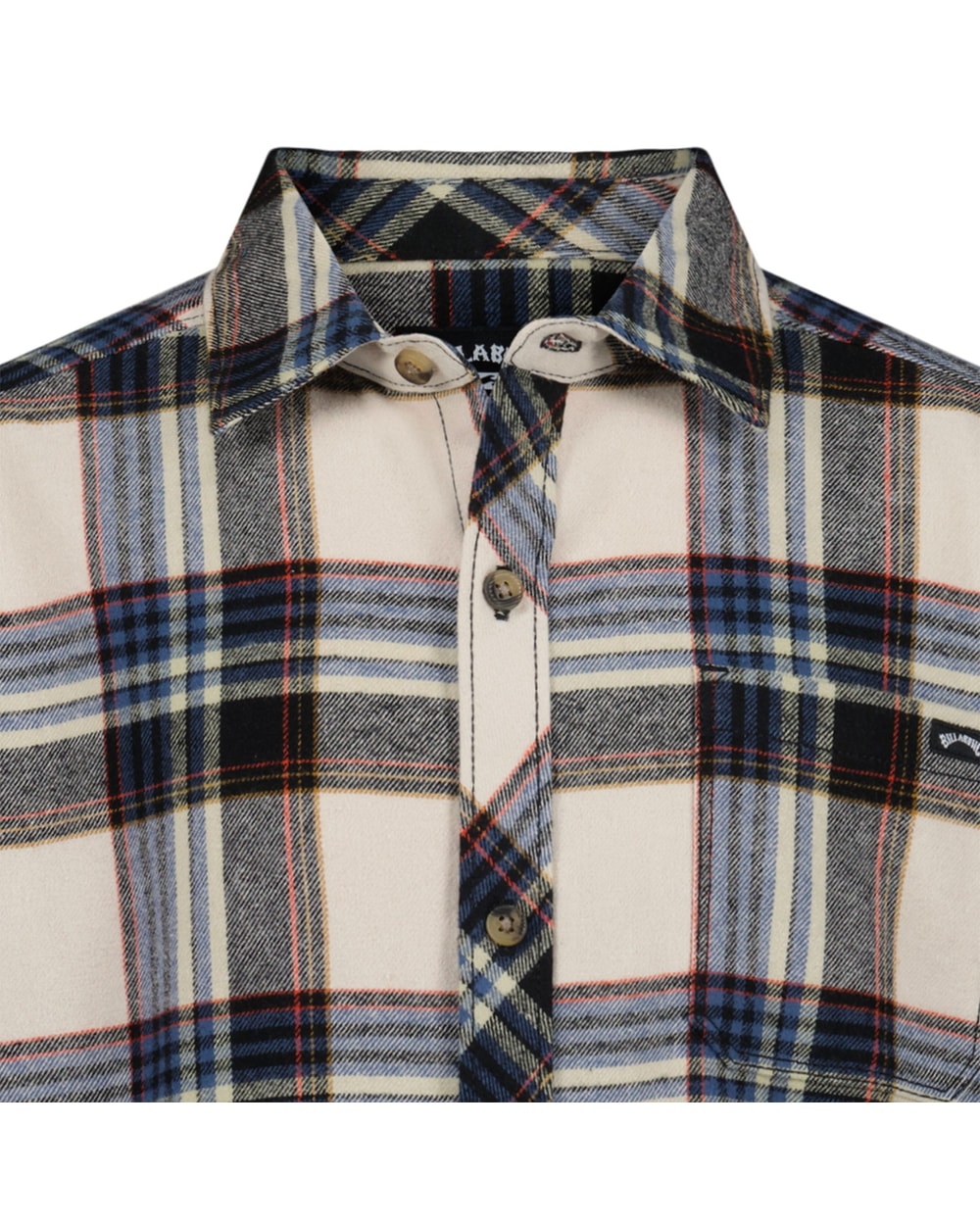 Billabong Boys' Coastline Flannel Shirt Oatmeal detail 2