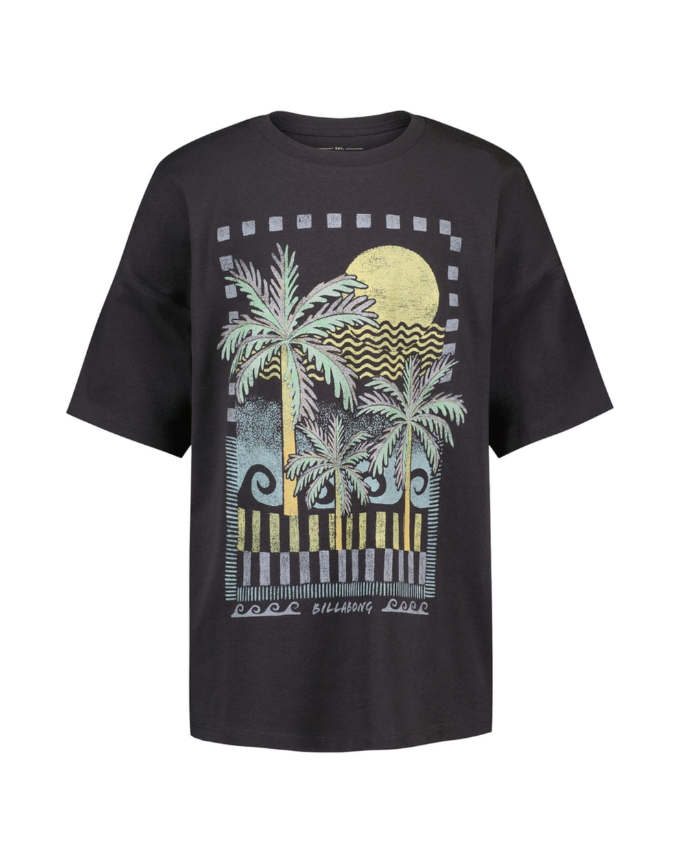 Billabong Girls' Heatwave Oversized T-Shirt Black Sands