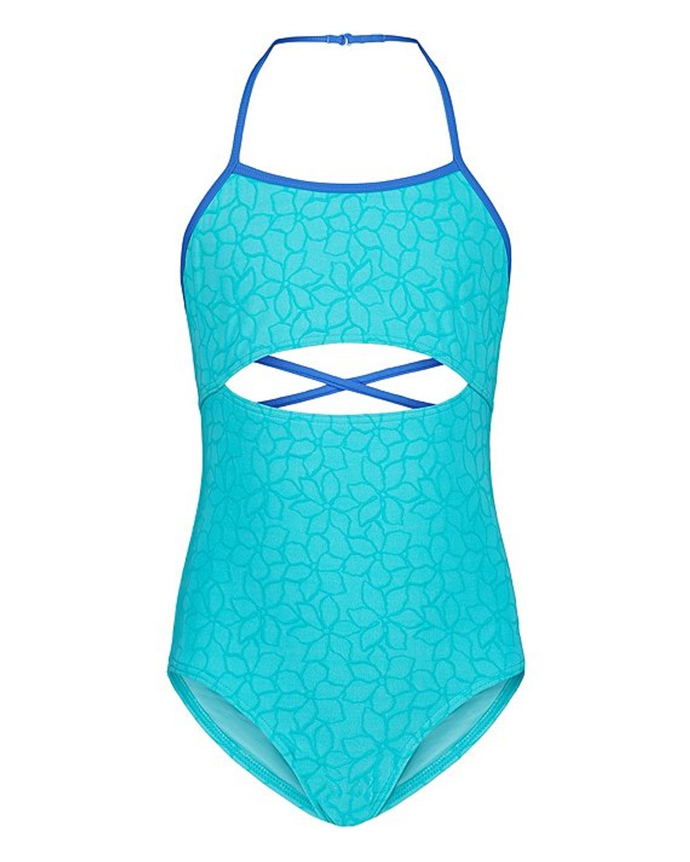 Billabong Girls' Wander Over Floral Jacquard Textured Knit One-Piece Swimsuit