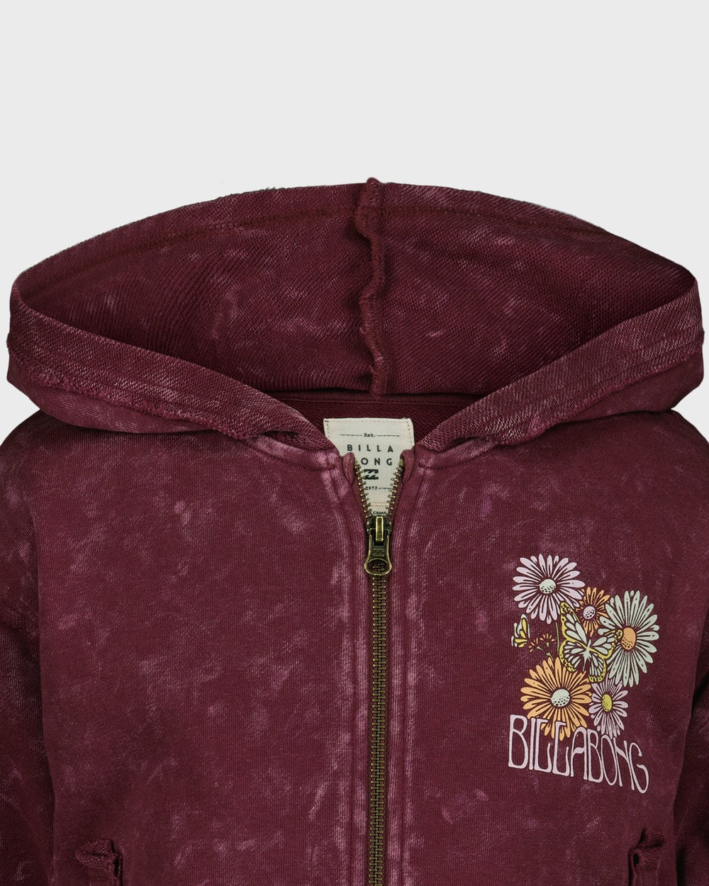 Billabong Girls' Wildflower Zip Sweatshirt - Crushed Violets - detail