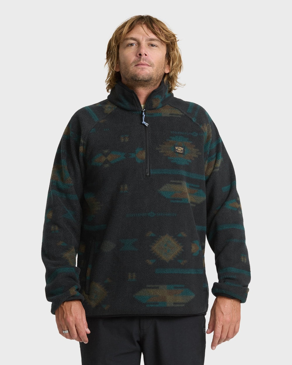 Billabong Men's A/Div Boundary Mock Neck Half-Zip Sweatshirt in Phantom - front