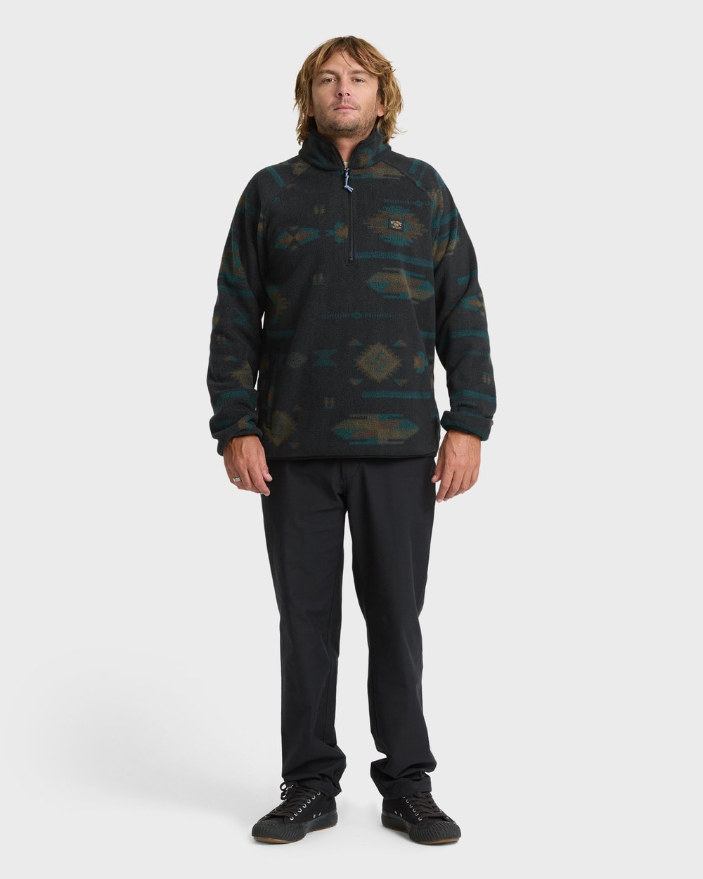 Billabong Men's A/Div Boundary Mock Neck Half-Zip Sweatshirt in Phantom - full body