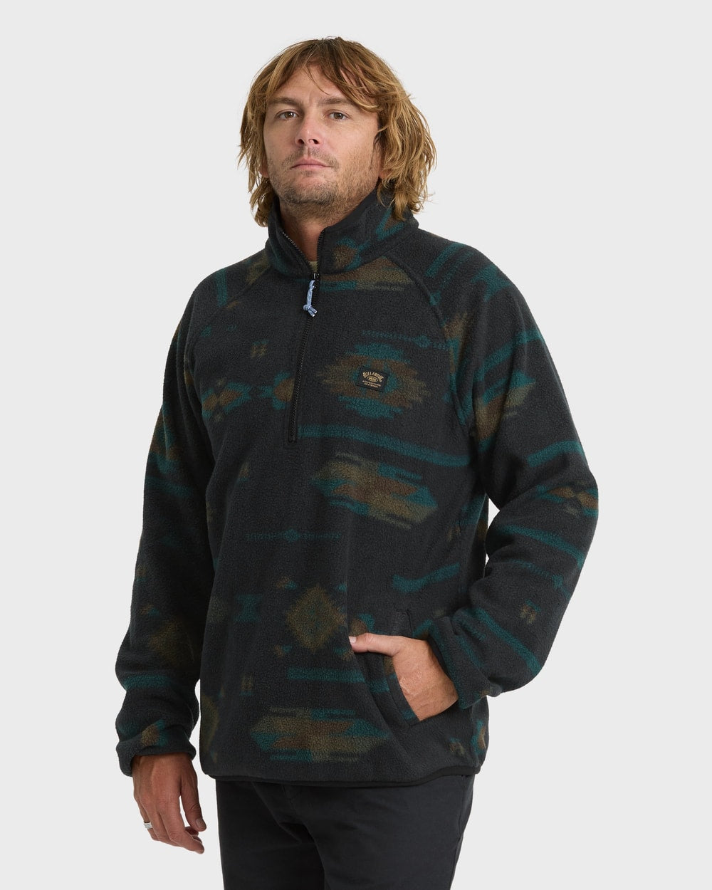 Billabong Men's A/Div Boundary Mock Neck Half-Zip Sweatshirt in Phantom - side