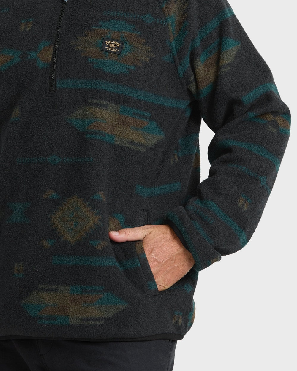 Billabong Men's A/Div Boundary Mock Neck Half-Zip Sweatshirt in Phantom - detail