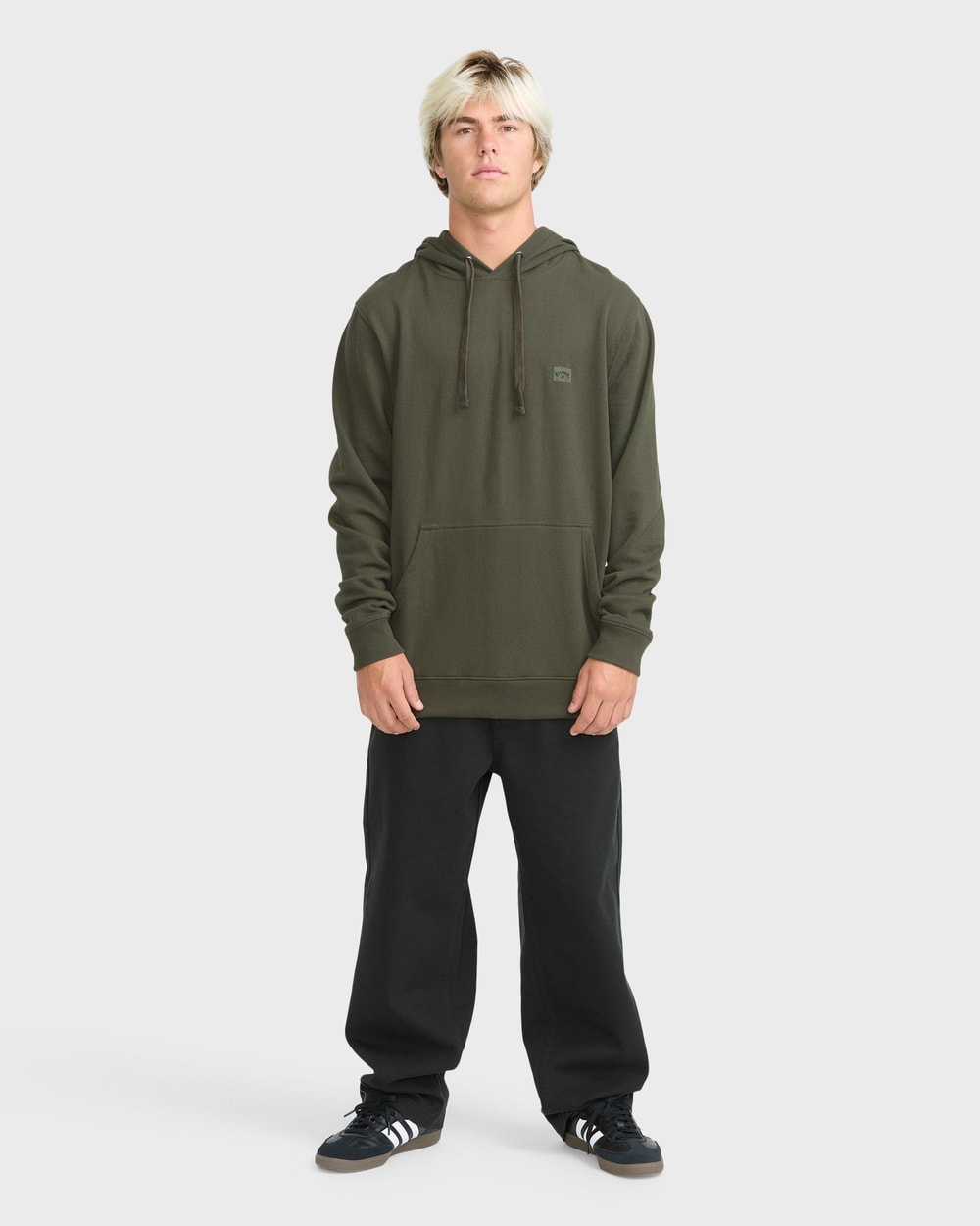 Billabong Men's All Day Pullover Hoodie in Rifle Green - full body