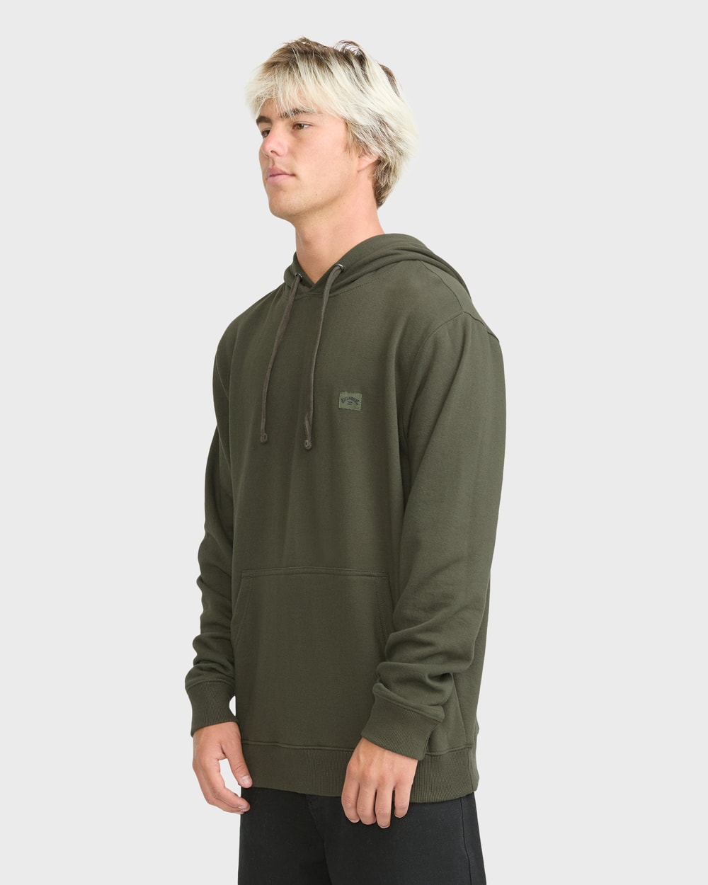 Billabong Men's All Day Pullover Hoodie in Rifle Green - side