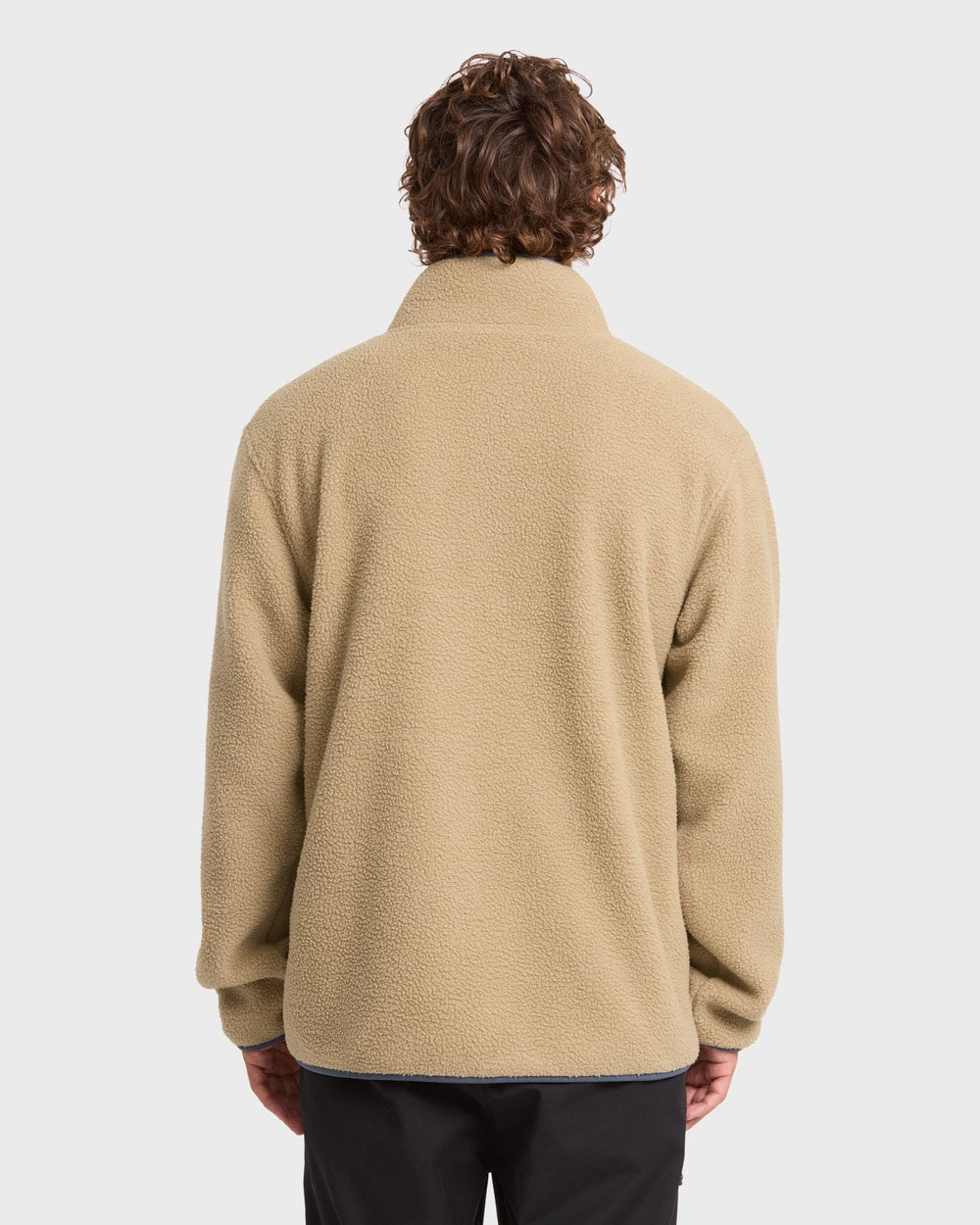Billabong Men's Alpine Mock Neck Full-Zip Fleece in Pale Khaki - back