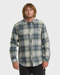 Billabong Men's Coastline Long Sleeve Flannel Shirt in Sea Spray - front