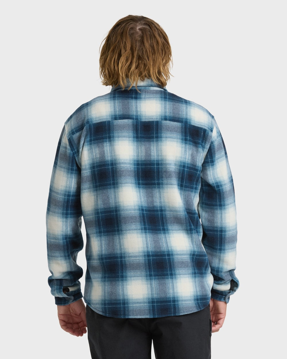 Billabong Men's Furnace Long Sleeve Flannel Shirt in True Navy, back