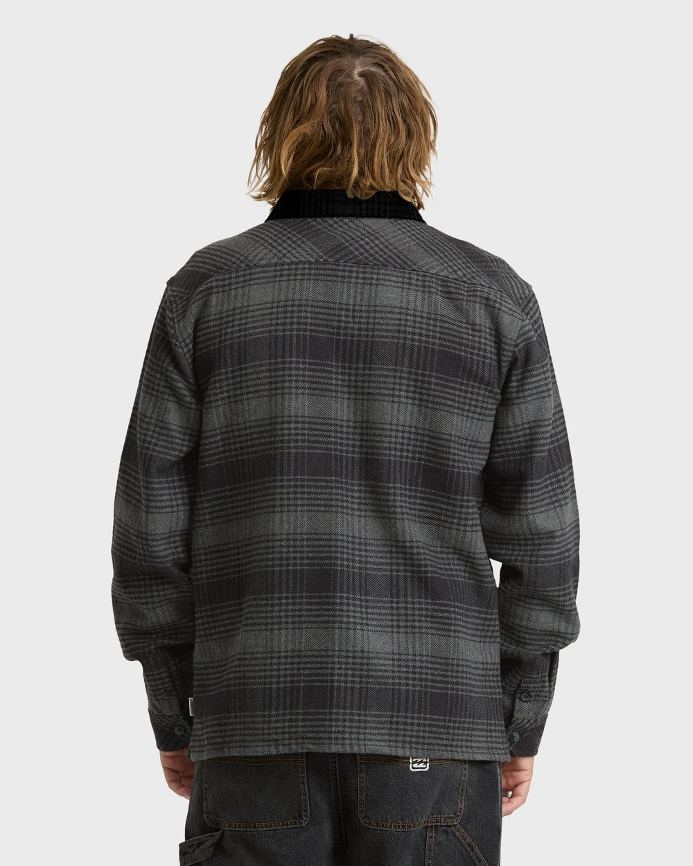Billabong Men's Garage Alley Long Sleeve Shirt in Black, back